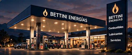 Estación de servicio de la imagen aprobada con identidad Bettini Energías